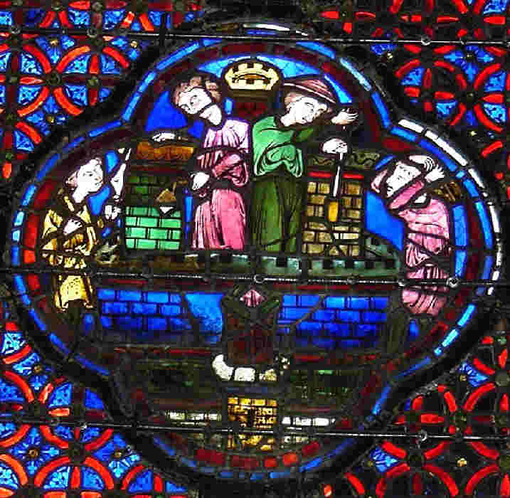 stained glass window in the cathedral of Bourges
