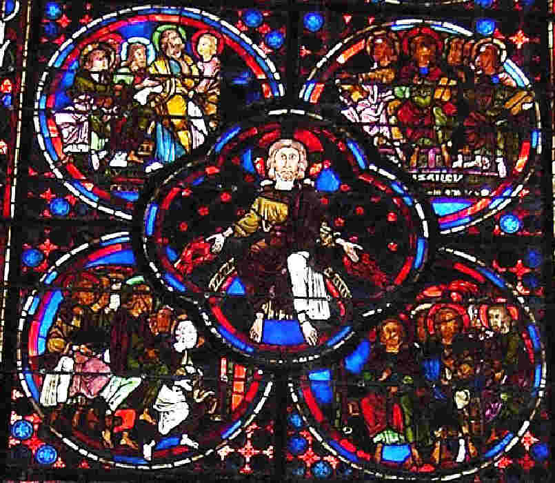 stained glass window in the cathedral of Bourges