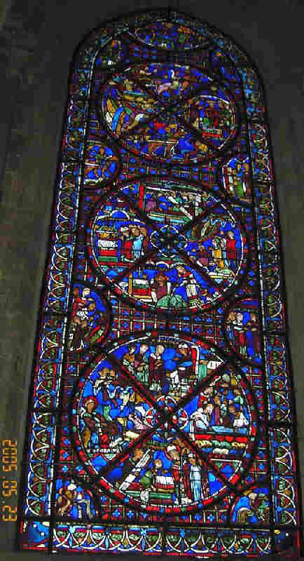 stained glass window in the cathedral of Bourges