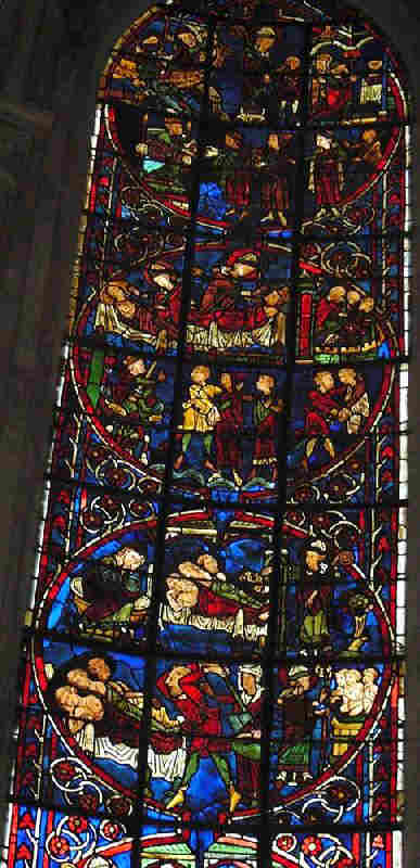 stained glass window in the cathedral of Bourges
