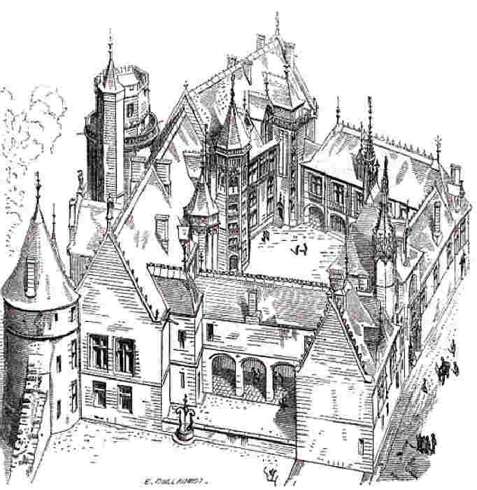 Gravure palais Jacques Coeur, Bourges