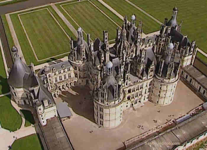 chateau de Chambord vu du ciel