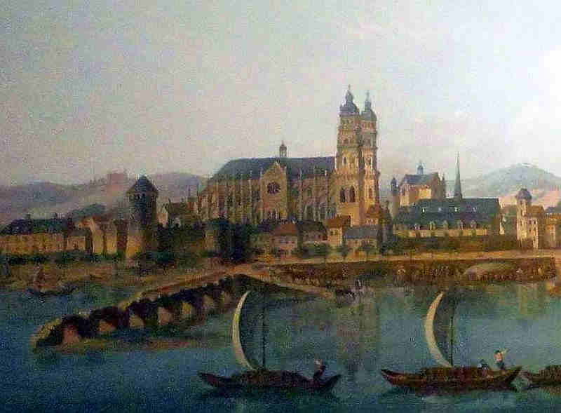 Loire et cath&eacute;drale St-Gratien de Tours au XVIIIe  si&egrave;cle