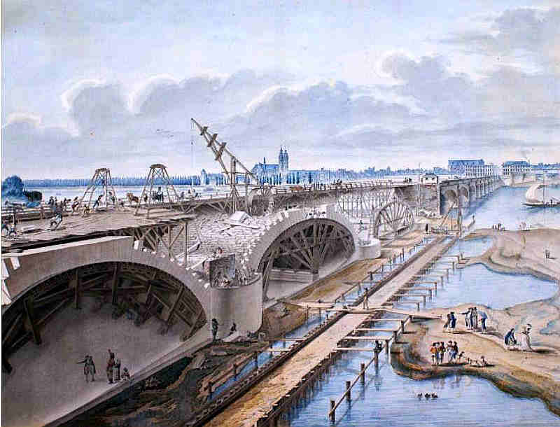 Reconstruction du pont Wilson &agrave; Tours 1807