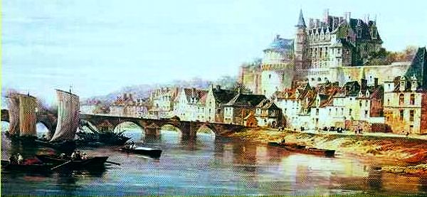 B&acirc;teaux sur la Loire &agrave; Amboise 19e