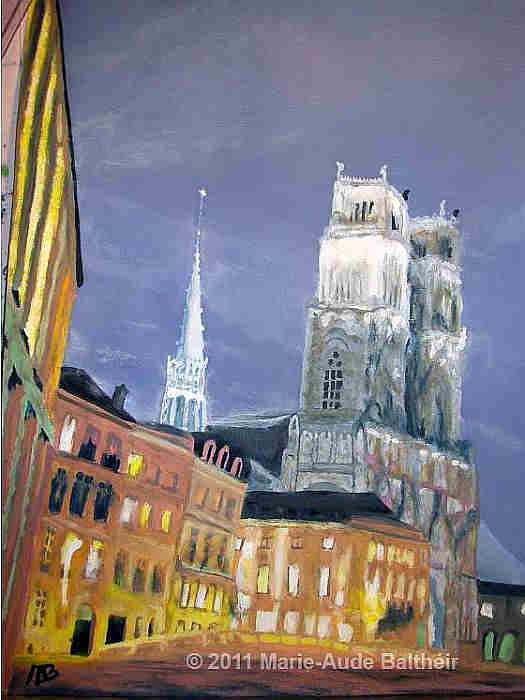 Orl&eacute;ans, rue de la Bretonnerie, vue sur la cath&eacute;drale par Marie-Aude Balth&eacute;ir