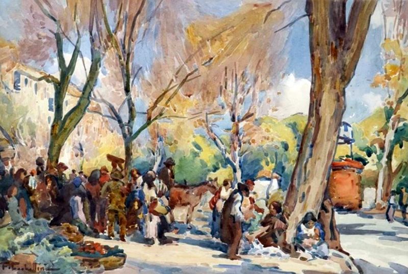 Jour de march&eacute; dans un village corse par Fran&ccedil;ois Corbellini