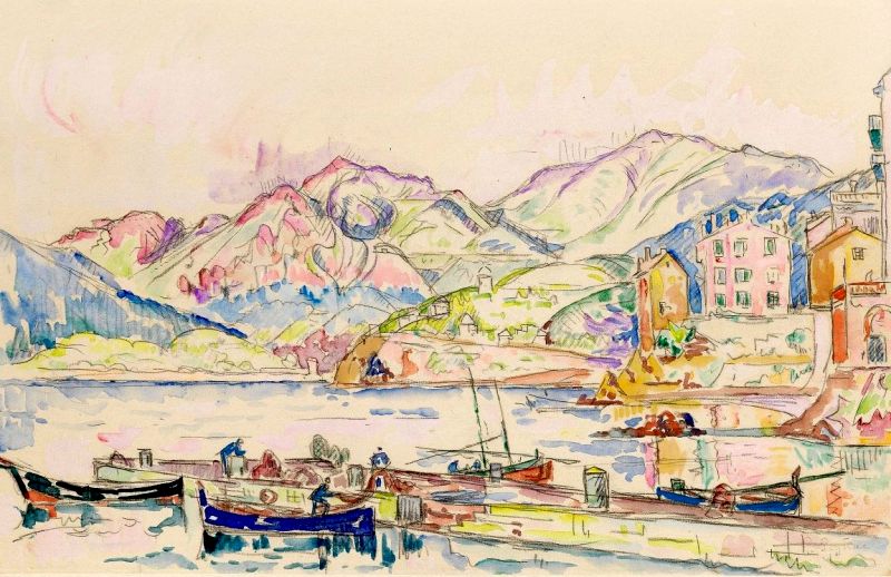 P&ecirc;cheurs baie d'Ajaccio par &uml;Paul Signac