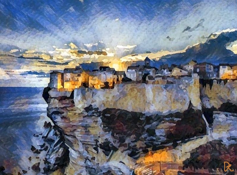 Cliffs of Bonifacio at sunset by Dan Kopel