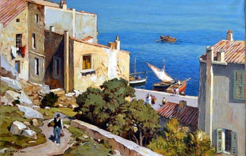 Ruele descendant au port de Bonifacio par Gustave Vidal