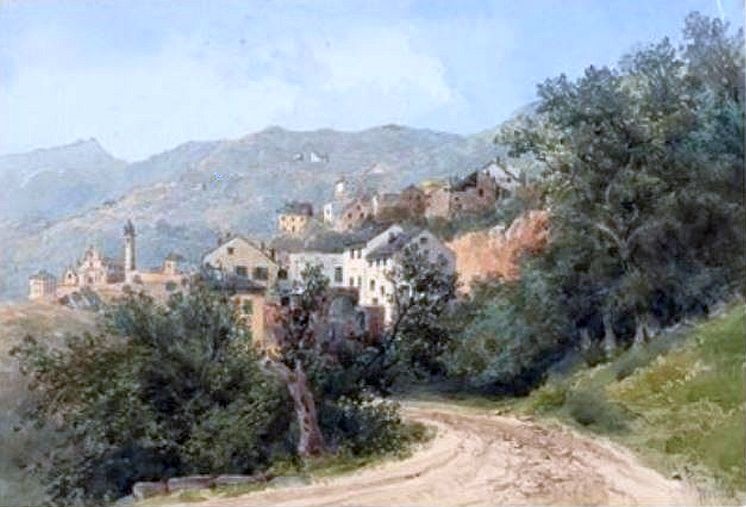 Vue du village de Pino cap Corse par charles van de Velde