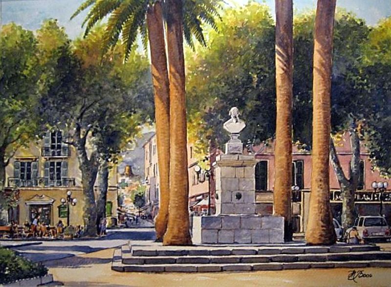 Ile Rousse, place Paoli  par  Marcel Boos