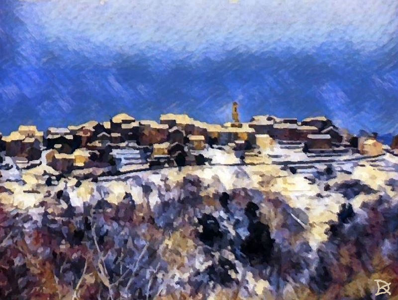 Penta-di-Casinca sous la neige  par Dan Kopel
