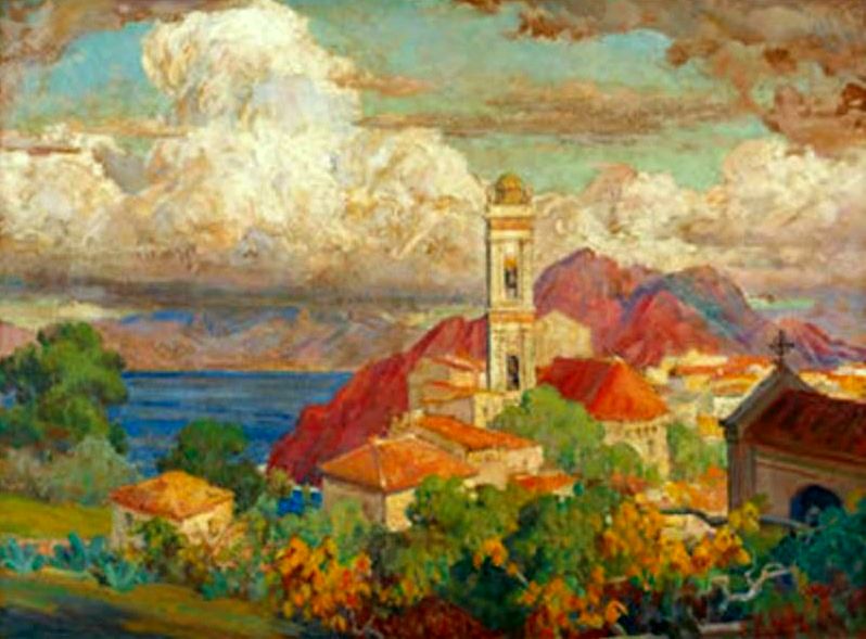 Vue du village de Piana  par  L&eacute;on Charles Canniccioni