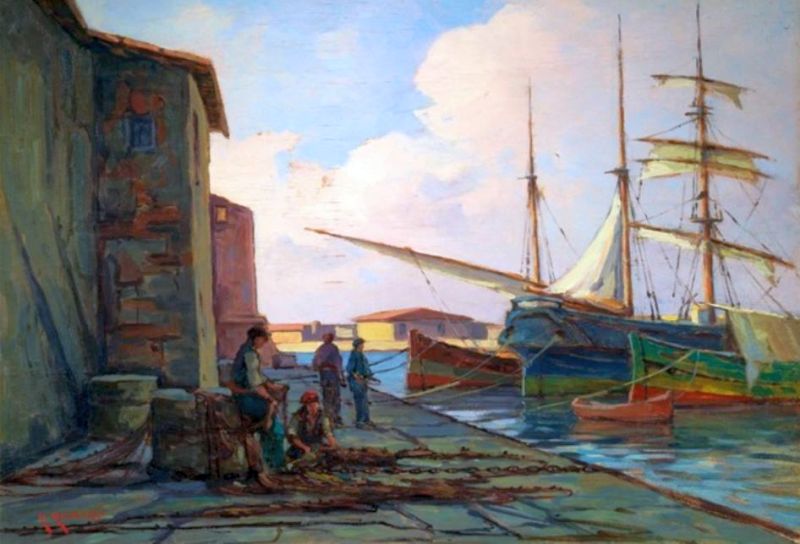 Rappezzatori di reti, Porto Vecchio par  Renuccio Renucci