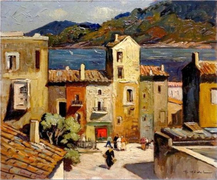 Village de Propriano par  Gustave Vidal