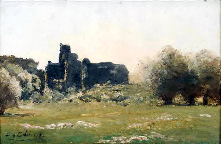 Ruines chateau de Saissac par Louis Alexandre Cabi&eacute;