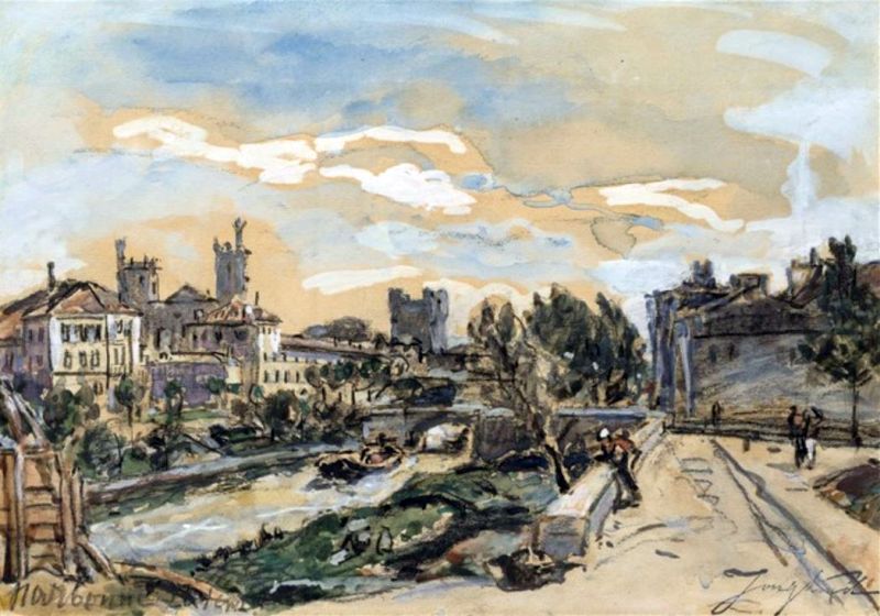 Vue de Narbonne par Johan Barthold Jongkind