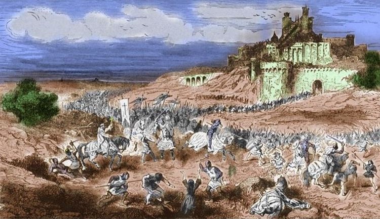 Prise de B&eacute;ziers par les crois&eacute;s d'apr&egrave;s Paul Lehugeur