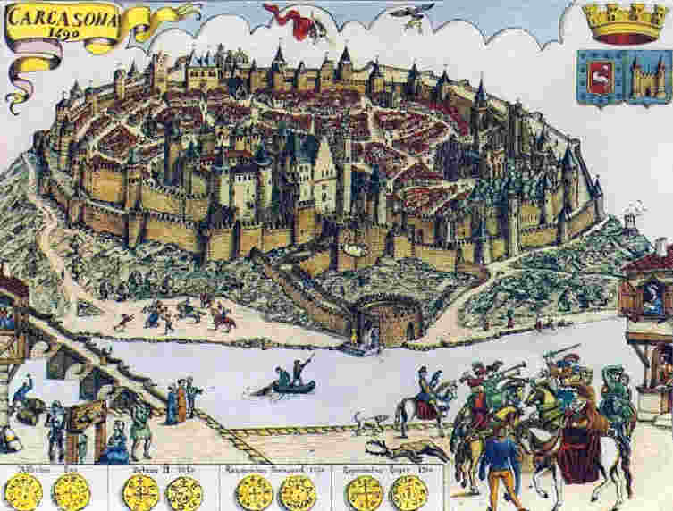 La cit&eacute; de Carcassonne en 1490