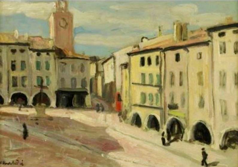 PLace du march&eacute; &agrave; Bagnols sur C&egrave;ze par  Albert Andr&eacute;