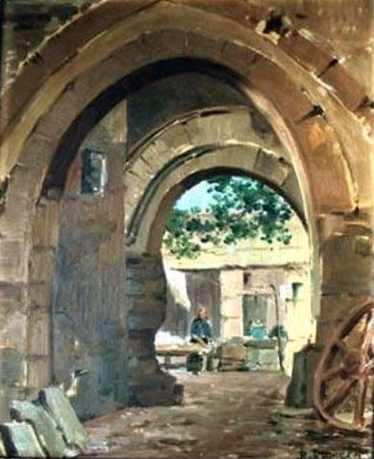 Vieille cour &agrave; Villeneuve les Avignon par  Jean Baptiste Brunel