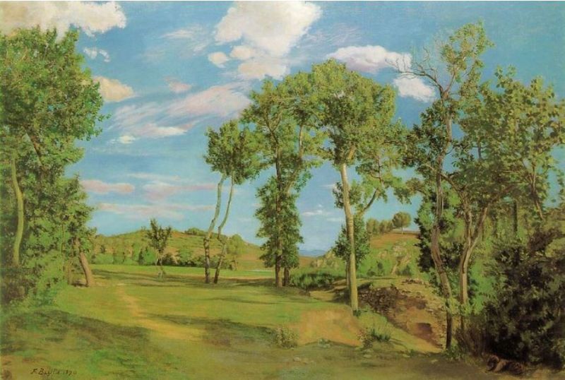 Paysage au bord du Lez, pr&egrave;s de Castelnau par Fr&eacute;d&eacute;ric Bazille