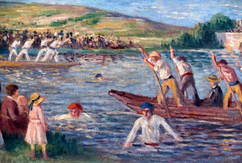 Joutes nautiques catalanes par Maximilien Luce