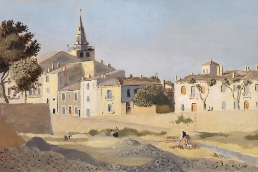Lunel vue depuis le canal par Jean Hugo