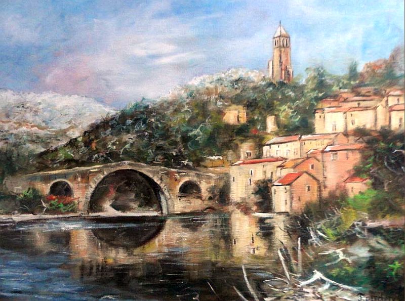 Pont du diable &agrave; Olargues par Jean Garchery