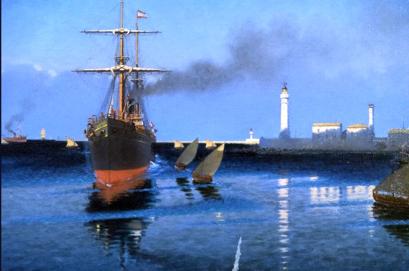 Entr&eacute;e du port de S&egrave;te par Toussaint Roussy