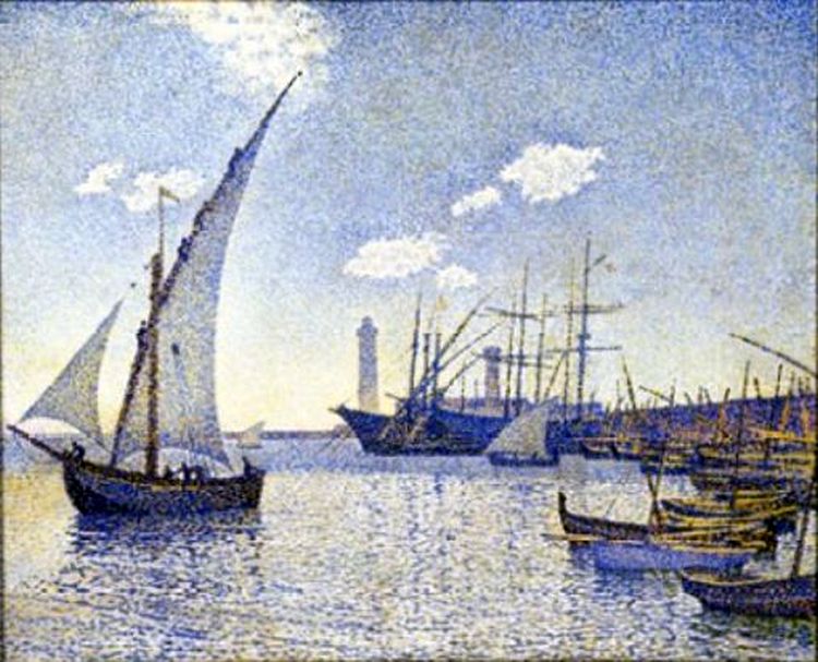 Tartanes  port de S&egrave;te par Theo van Rysselberghe