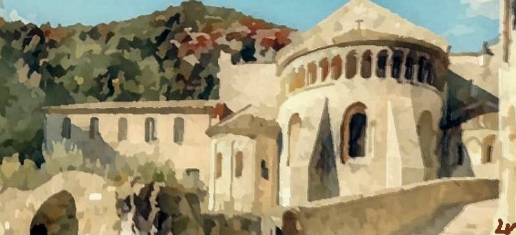 Abbaye de Gellone &agrave; St-Guilhem le D&eacute;sert par  Laura Voolu