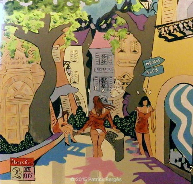 Red girls in Florac par Patrick Berg&egrave;s