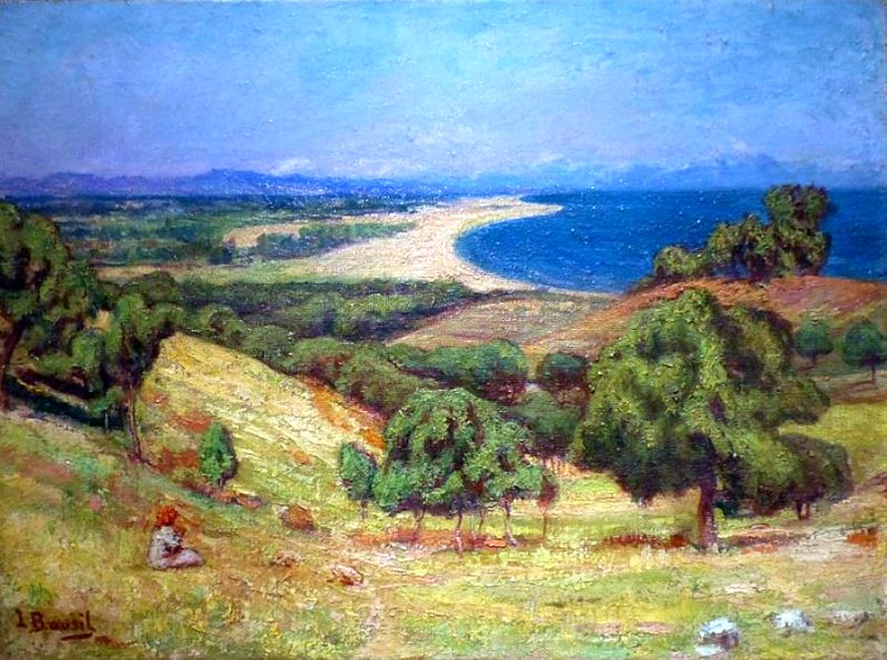 Vue sur la plage d'Argel&egrave;s sur Mer par  Louis Bausil