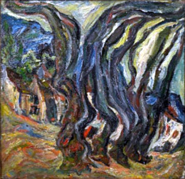 Les grands arbres bleus &agrave; C&eacute;ret par Cha&iuml;le Soutine