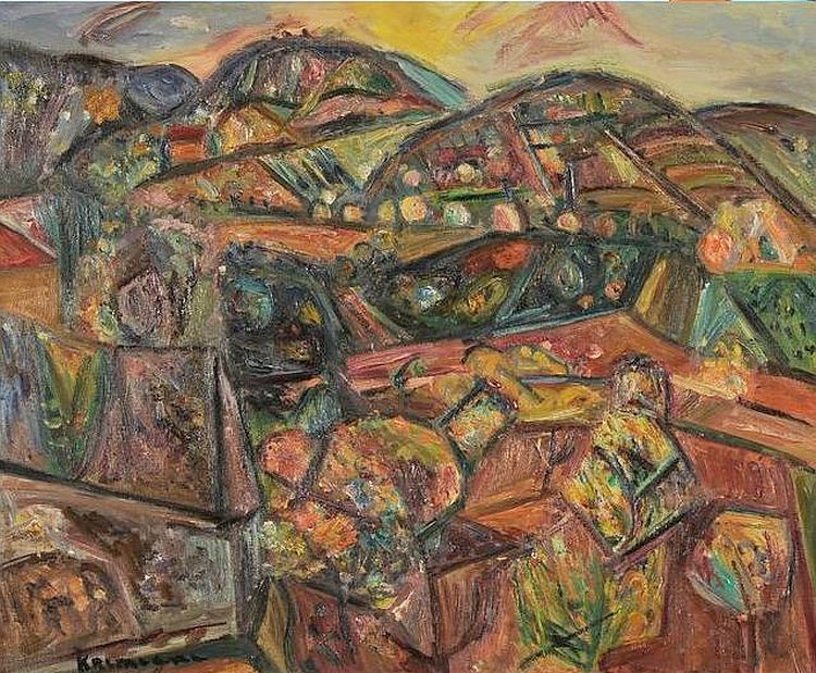 Paysage g&eacute;om&eacute;trique de C&eacute;ret par Pinchus Kr&eacute;m&egrave;gne