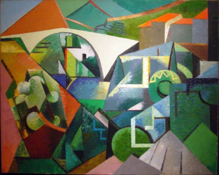 Le pont jaune &agrave; C&eacute;ret par Auguste Herbin
