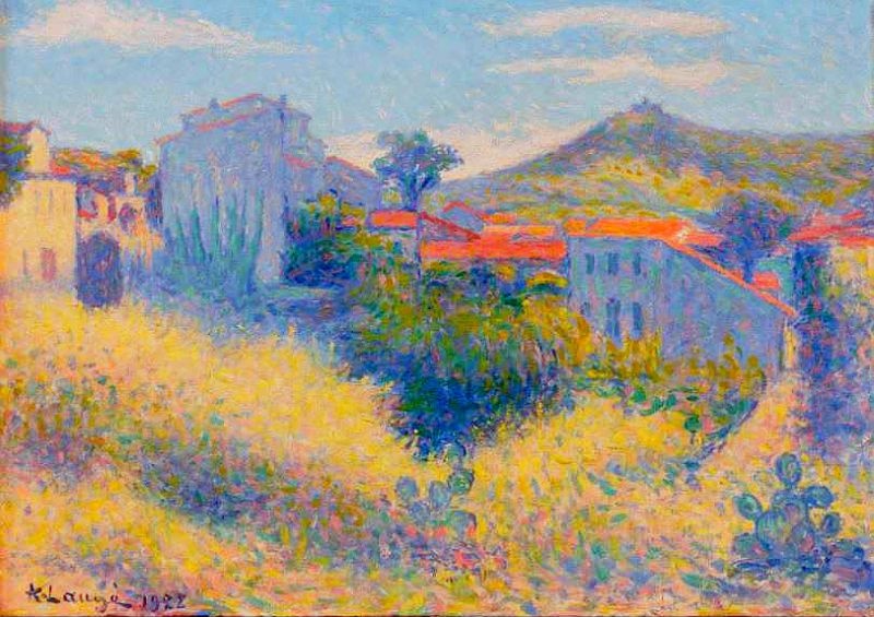 Vue sur le fort St-Elme depuis Collioure par Achille Laug&eacute;