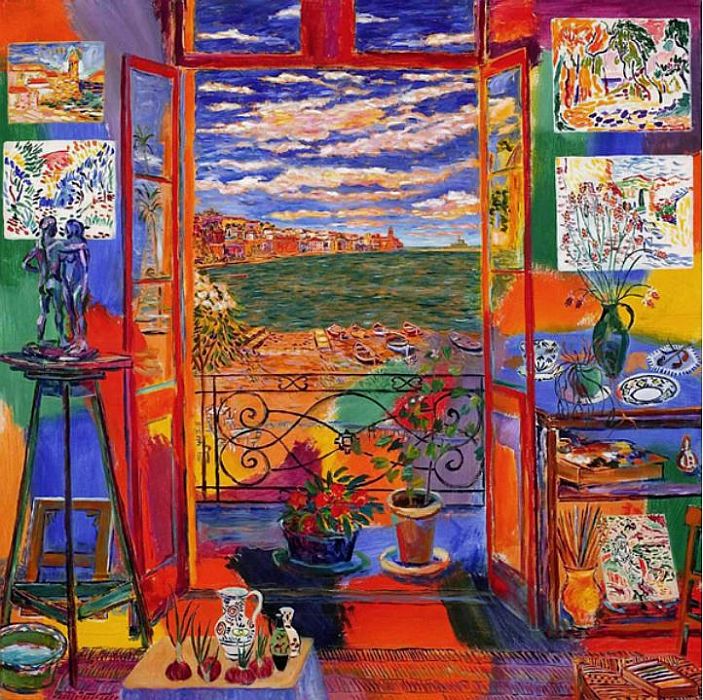 Collioure &agrave; travers la fen&ecirc;tre de l'atelier de Matisse par Damian Elwes  
