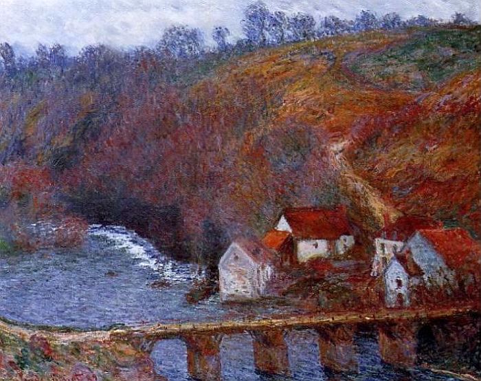 Grade Creuse et pont de V&eacute;ry par Claude Monet