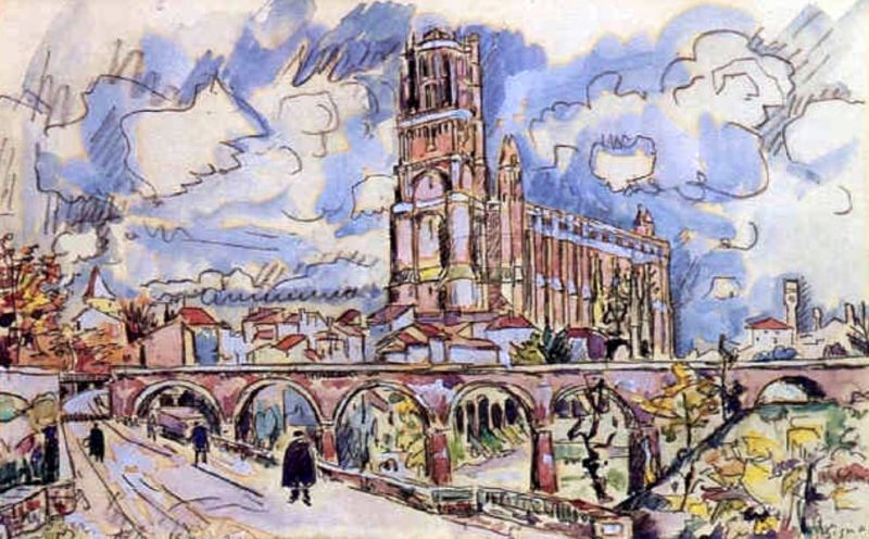 Pont dAlbi et cath&eacute;drale par Paul Signac