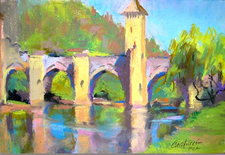 Pont Valendre Cahors, morning by Judith Carducci