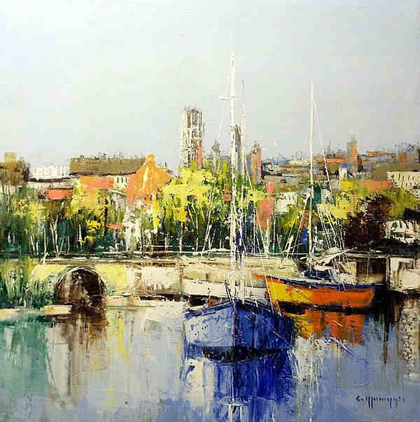 Bateaux sur  la Garonne &agrave; Toulouse par C&eacute;lestin Messaggio