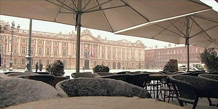Le CApitole de Toulouse sous la neige