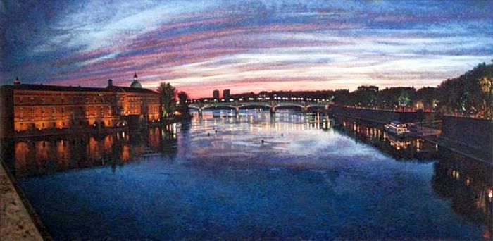 Cr&eacute;puscule sur la Garonne par Christophe Giral