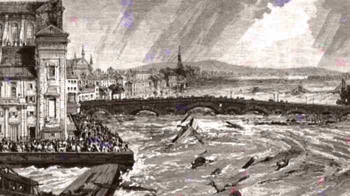 Crue de la Garonne &agrave; Toulouse en 1875
