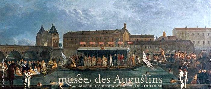 Jeux nautiques sur la Garonne &agrave; Toulouse par Joseph Roques