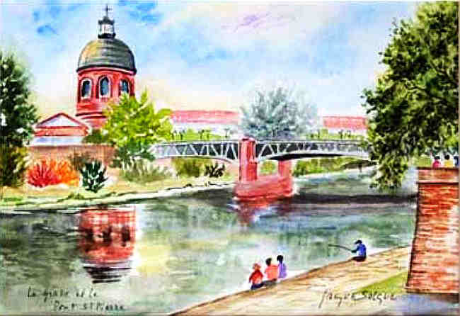La Grave et le pont St-Pierre &agrave; Toulouse par Jacques Salque