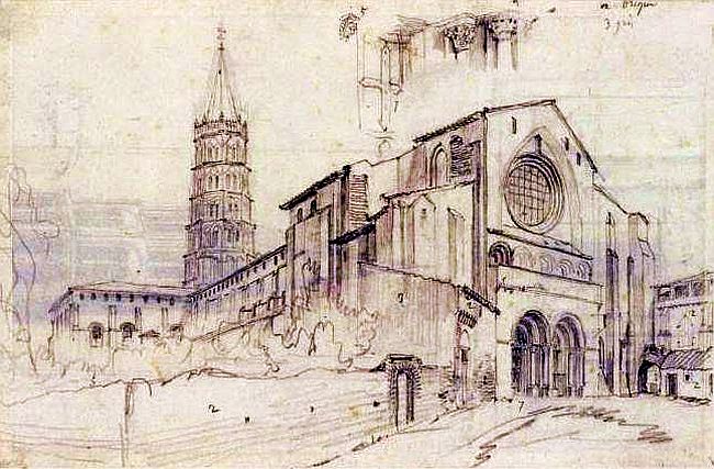Basilique St-Sernin de Toulouse par Nicolas marie Joseph Chapuy